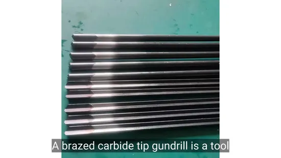 Carbide Gun Drill, Brazed Tip for Deep Hole Drilling